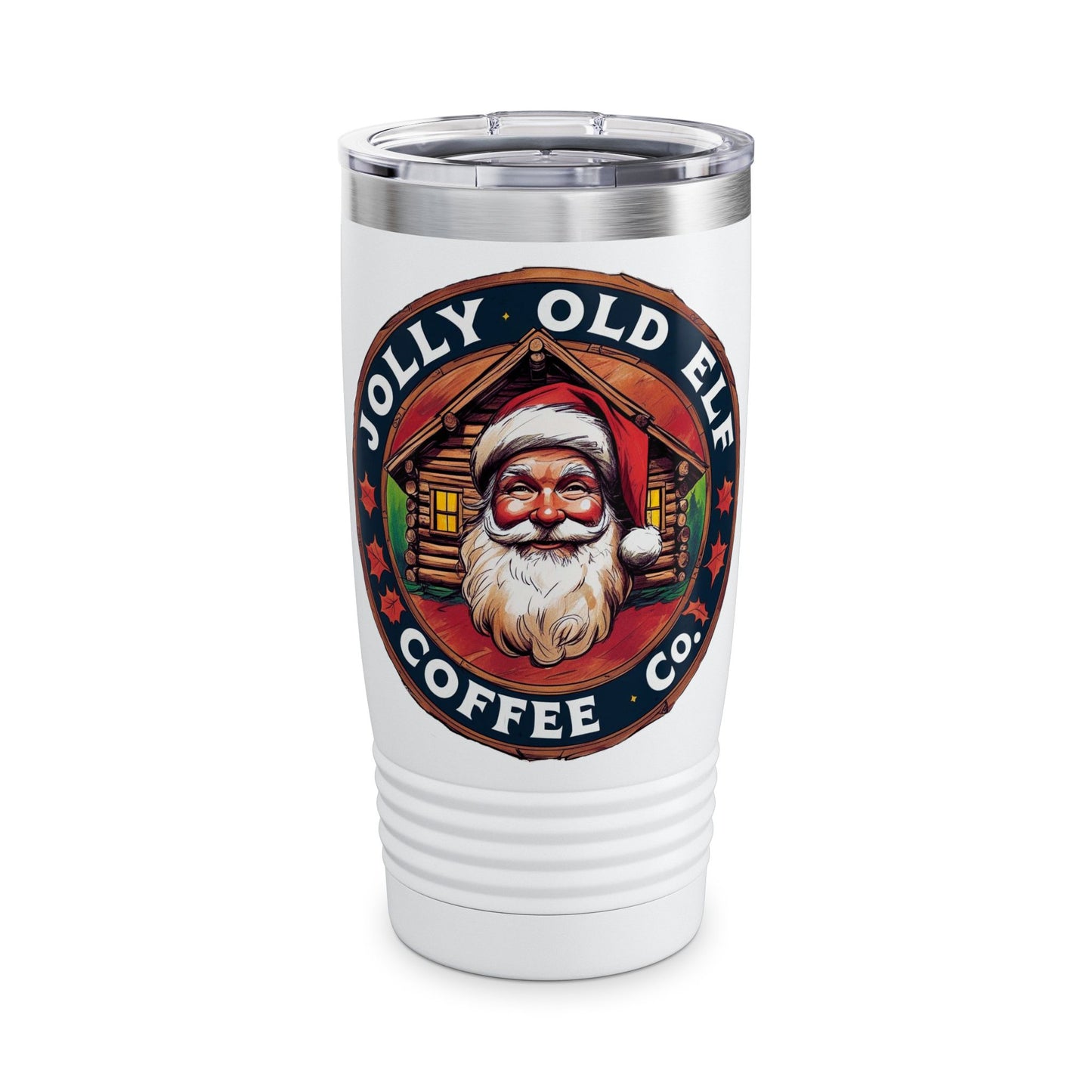 Festive Santa Tumbler, Jolly Old Elf Coffee 20oz, Holiday Travel Mug, Christmas Gift, Seasonal Drinkware, Durable Insulated Cup