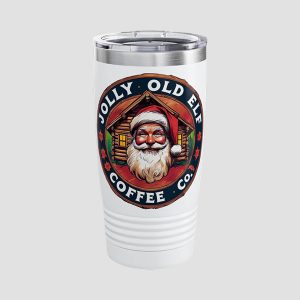 Festive Santa Tumbler, Jolly Old Elf Coffee 20oz, Holiday Travel Mug, Christmas Gift, Seasonal Drinkware, Durable Insulated Cup